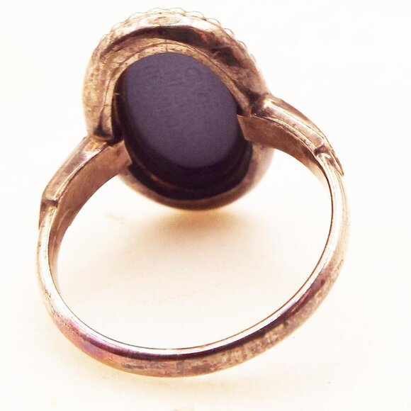 WEDGWOOD JW STERLING ANGEL MOTHER & CHILD JASPERWARE OVAL SZ. 7.25 RING 18 - Picture 3 of 4